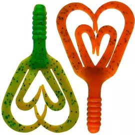 Твистер Helios Credo Four tail 2,35"/6,0 см Pepper Green &amp; Orange 10шт. (HS-20-018) tr-144720