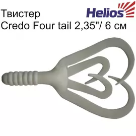 Твистер Helios Credo Four tail 2,35"/6,0 см White 10шт. (HS-20-001) tr-144725