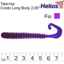 Твистер Helios Credo Long Body 2,95"/7,5 см Fio 12шт. (HS-9-012) tr-124703