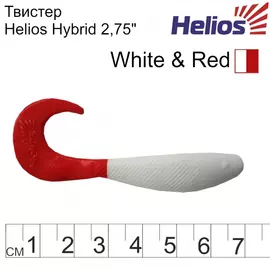 Твистер helios hybrid 2,75"/7,0 см white rt 7шт. (hs-13/1-003) tr-124661