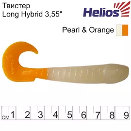 Твистер Helios Long Hybrid 3,55"/9,0 см Pearl &amp; Orange 7шт. (HS-15-019) tr-125443