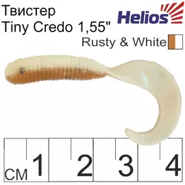 Твистер Helios Тiny Credo 1,55"/4 см Rusty &amp; White 12шт. (HS-8-005) tr-117805