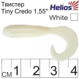 Твистер helios тiny credo 1,55"/4 см white 12шт. (hs-8-001) tr-117804