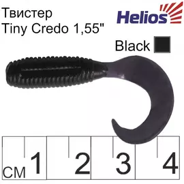 Твистер helios тiny credo 1,55"/4 см black 12шт. (hs-8-011) tr-126786