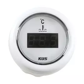 Указатель температуры двигателя цифровой 25-120 гр., белый циферблат, белый ободок, д. 52 мм KY24300