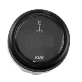 Указатель температуры двигателя цифровой 25-120 гр., черный циферблат, черный ободок, д. 52 мм KY24200