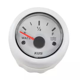 Указатель уровня пресной воды 0-190 Ом (ЕВРО), белый циферблат, белый ободок, д. 52 мм KY11300