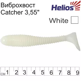 Виброхвост Helios Catcher 3,55"/9 см White 5шт. (HS-2-001) tr-117777