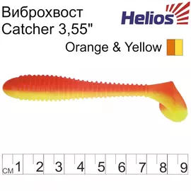 Виброхвост Helios Catcher 3,55"/9 см Orange &amp; Yellow 5шт. (HS-2-015) tr-128392