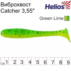 Виброхвост Helios Catcher 3,55"/9 см Green Lime 5шт. (HS-2-010) tr-117771