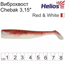 Виброхвост Helios Chebak 3,15"/8 см Red &amp; White 7шт. (HS-3-003) tr-117783