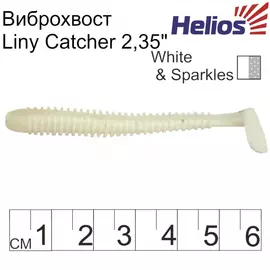 Виброхвост Helios Liny Catcher 2,35"/6 см White &amp; Sparkes 12шт. (HS-5-002) tr-117797