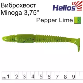 Виброхвост Helios Minoga 3,75"/9.5 см Pepper Lime 5шт. (HS-17-009) tr-132663