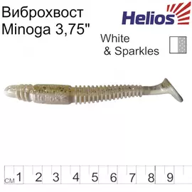 Виброхвост Helios Minoga 3,75"/9.5 см White &amp; Sparkles 5шт. (HS-17-002) tr-132666