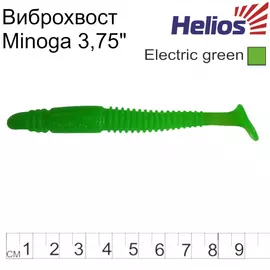 Виброхвост Helios Minoga 3,75"/9.5 см Electric green 5шт. (HS-17-007) tr-132655