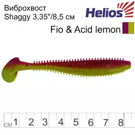 Виброхвост Helios Shaggy 3,35"/8,5 см Fio &amp; Acid lemon 5шт. (HS-16-027) tr-134924