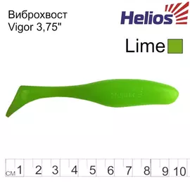 Виброхвост Helios Vigor 3,75"/9.5 см Lime 7шт. (HS-6-008) tr-129062