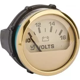 Вольтметр аналоговый 10-16 В, бежевый циферблат, д. 52 мм 62071A