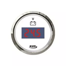 Вольтметр цифровой 9-32 В, белый циферблат, нержавющий ободок, д. 52 мм, Marine Rocket VMD0932WSMR