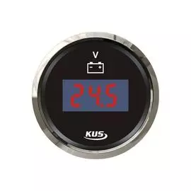 Вольтметр цифровой 9-32 В, черный циферблат, нержавющий ободок, д. 52 мм, Marine Rocket VMD0932BSMR