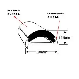 Вставка привального бруса ПВХ, Wilks, (к ALI114) PVC114