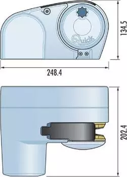 Якорная лебедка «Genius», 500Вт, 12 В, с барабаном, цепь 6 мм. more-10236157