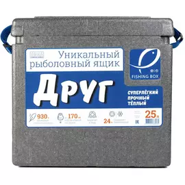 Ящик рыболовный Друг 25 л серый размер 39,5x43x29 см (138333) Camping World tr-224884