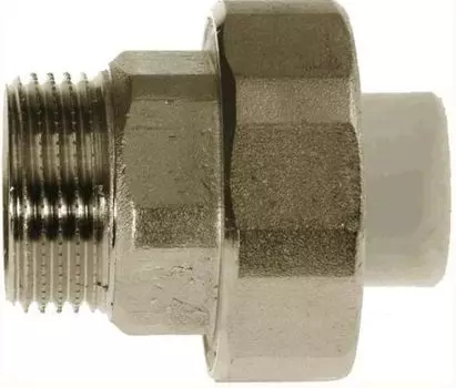 Американка полипропиленовая Кросс 32х3/4" НР, белая