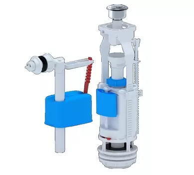 Арматура для бачка Ани-пласт WC3050C с боковой подводкой G 1/2", с пластиковым штуцером, двойная хромированная кнопка эконом