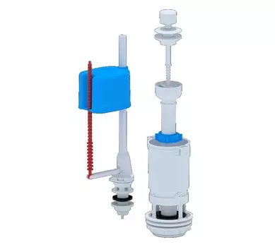 Арматура для бачка Ани-пласт WC4550 с нижней подводкой G 1/2", с пластиковым штуцером, ручка шток эконом