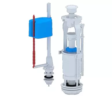 Арматура для бачка Ани-пласт WC6550 с нижней подводкой G 1/2", с пластиковым штуцером, кнопка белая эконом