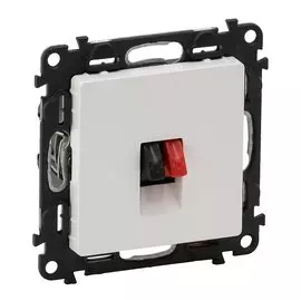 Аудирозетка Valena LIFE с пружинными зажимами, одиночная, с лицевой панелью, белая