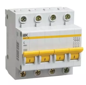 Автоматический выключатель ВА47-29 4Р 40А 4,5кА х-ка С