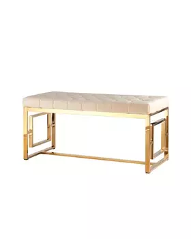 Банкетка-скамейка Stool Group БРУКЛИН велюр бежевый сталь золото