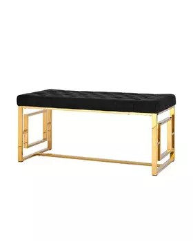 Банкетка-скамейка Stool Group БРУКЛИН велюр черный сталь золото
