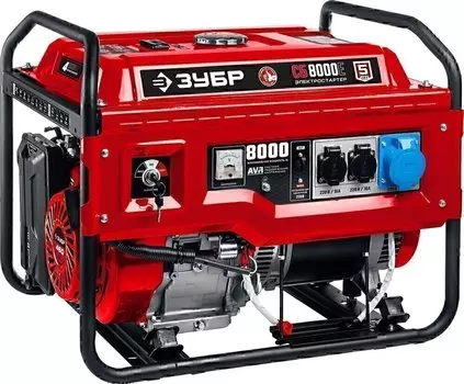Бензиновый генератор Зубр СБ-8000Е с электростартером, 8000 Вт