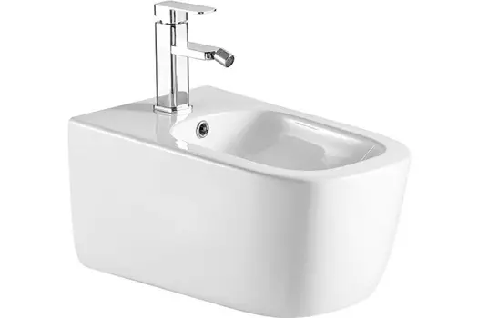 Биде подвесное Акватек Лугано AQ1002-00 безободковое, горизонтальный выпуск