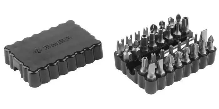 Биты Зубр 26046-H33 специальные, с магнитным адаптером, хромованадиевая сталь, 33 предмета