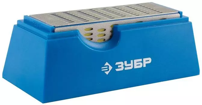 Брусок с алмазным напылением Зубр 33397-150-50, четырехсторонний, на подставке, P 200/300/400/600, 150х50мм