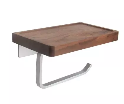 Держатель туалетной бумаги с деревянной полочкой Bronze de Luxe