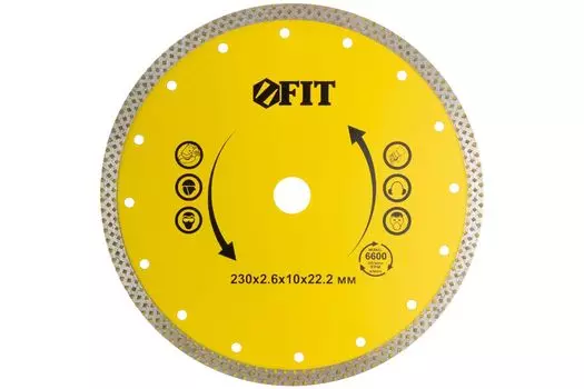 Диск отрезной Fit37535 алмазный универсальный (сухая и влажная резка), 230х2,2х10х22,2 мм