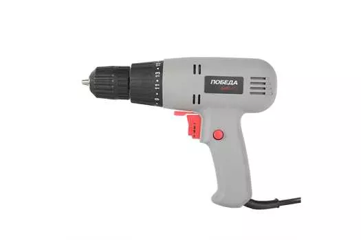 Дрель-шуруповерт электрическая Победа 120301425 ДШС-475 , 475 Вт , 0-800 об/мин ,19 Нм ,1 скорость, коробка