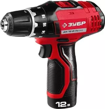 Дрель-шуруповерт Зубр ДА-12-2-Ли КМ3 12 В, Li-Ion