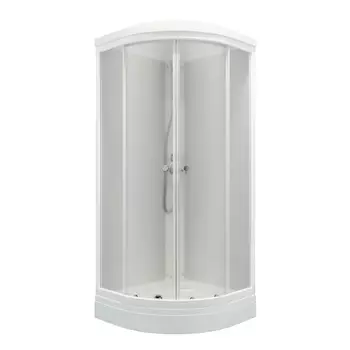 Душевая кабина Тритон Хит А DK286 88х88 без г/м, низкий поддон, полукруг, стекло прозрачное, белый профиль