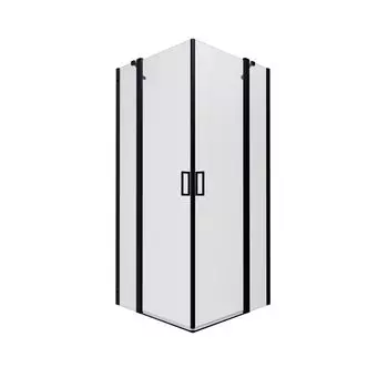 Душевая ширма Тритон Тау DK283 90х90, квадратная, стекло прозрачное, профиль черный