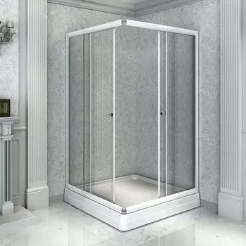 Душевой уголок Радомир 1-03-1-1-0-1220 90х110х196, стекло прозрачное, поддон, профиль белый, левый