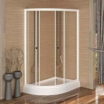 Душевой уголок Радомир 1-03-1-2-0-0081 120х80х196, стекло матовое, поддон, профиль белый, правый