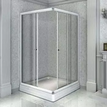 Душевой уголок Радомир 1-03-1-2-0-1230 100х110х196, стекло прозрачное, поддон, профиль белый, правый