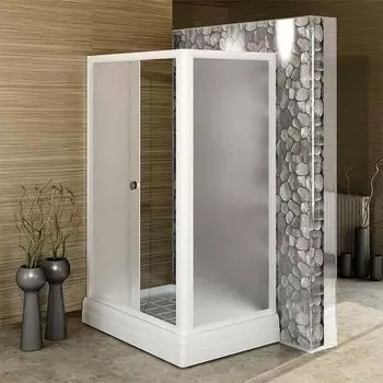 Душевой уголок Радомир Верчелли 1-03-1-1-0-0120 121х84х198, стекло прозрачное, поддон, профиль белый, левый