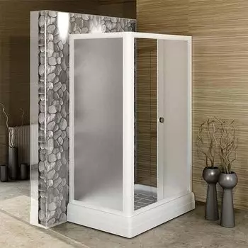 Душевой уголок Радомир Верчелли 1-03-1-2-0-0121 121х84х198, стекло матовое, поддон, профиль белый, правый